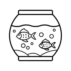 aquarium with fish on white background