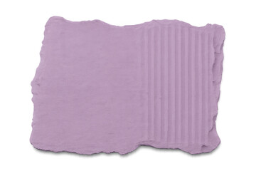 Obraz premium Purple ripped cardboard piece with visible texture, isolated on transparent background, creating a textured and layered effect