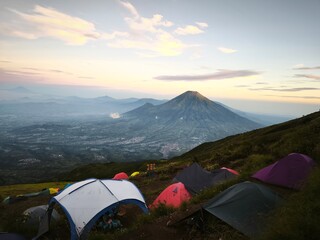 Sindoro Volcano take in Sunrise Time