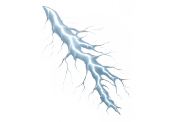 Lightning strike flashing through transparent background, creating a dramatic and powerful visual effect
