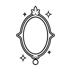 fairy tale magic mirror design on white background