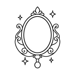 fairy tale magic mirror design on white background