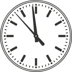 Vector illustration of Simple Round Clock Face: Minimalist Timepiece Design Element