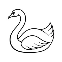 graceful swan illustration on white background