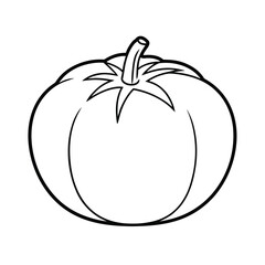 heirloom tomato outline vector on white background