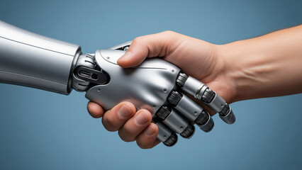 Humanoid robot handshake with human hand