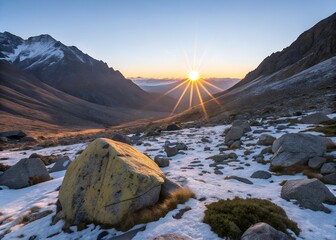 sunset in the mountains