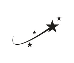 silhouette of a shooting star with sparkles, perfect for celebration, fantasy, or magical themed projects.