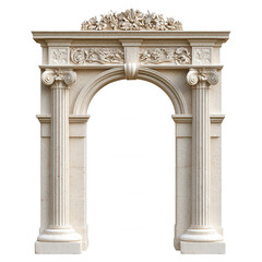 Fototapeta premium visual 3d Classic architectural element, perfect for adding a touch of elegance and history to icon projects, featuring floral ornaments and transparent background