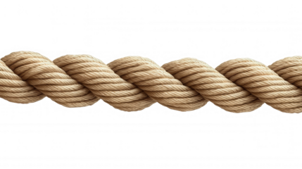 Textured nautical rope twisting, 3d against transparent background curling icon, symbolizing strength, connection, maritime adventure