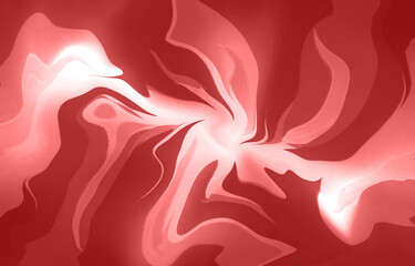An abstract digital artwork featuring flowing waves of red light. The smooth gradient and luminous swirls 