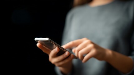 Close-up of hands holding a smart phone.