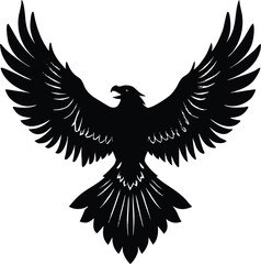 Obraz premium Flying Eagle Silhouette Vector – Bird of Prey Design 