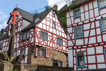 Picturesque houses in the historic center of Monschau. Germany