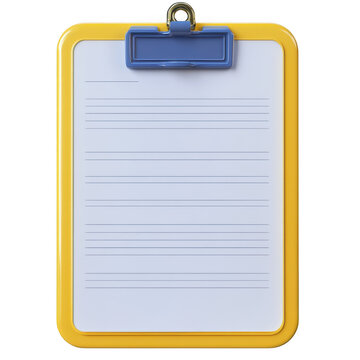 Clipboard with lines isolated on transparent background