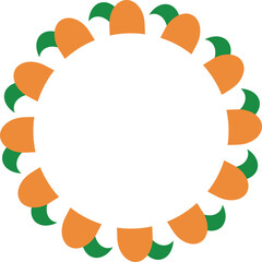 Orange green festive mandala round text circle for independence day