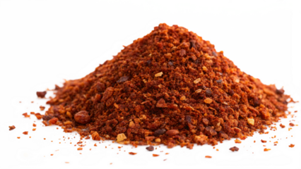 pile of Aleppo Pepper spices isolated on or Transparent background