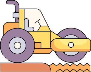 Road Roller Illustration Icon