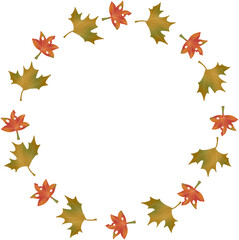 Autumn Round Frame Illustration