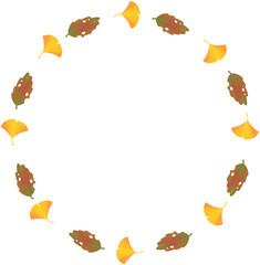 Autumn Round Frame Illustration