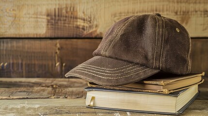 Graduation Cap and Book Compositions for Academic Achievement Graphics, Diploma Program Promotions, and Educational Success Concepts