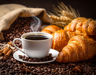 coffee and croissant