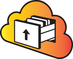 Cloud data storage upload icon vector