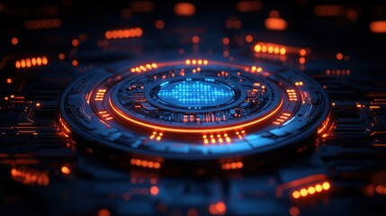 Circular, glowing tech interface (1)