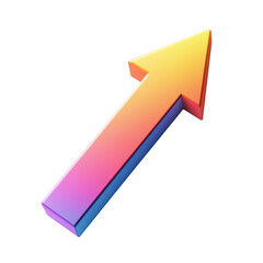 Upward arrow isolated on transparent background