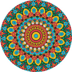 Complex Mandala with Vivid Colors Perfect for Artistic Inspirations Pro Vector.eps