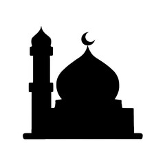 silhouette of mosque icon.
Vector of mosque icon.