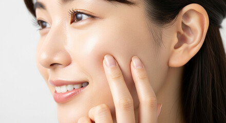 透明感のある肌を持つ日本人女性のスキンケア｜Asian Beauty Skincare Portrait