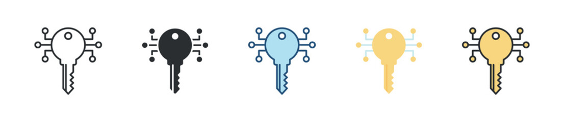 Smart Key Icon Set Multiple Style Collection