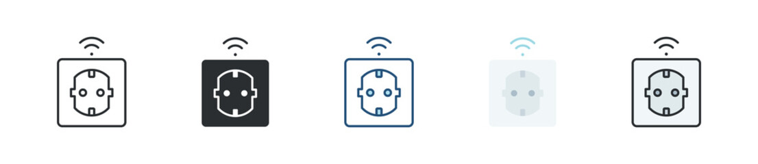 Smart Plug Icon Set Multiple Style Collection