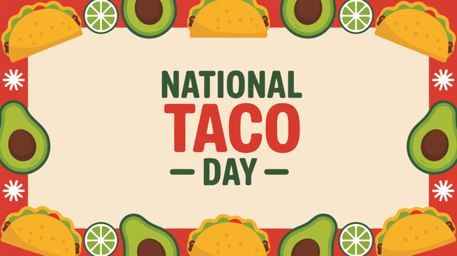 Vector illustration of Celebrate National Taco Day: Tacos, Avocados, and Limes