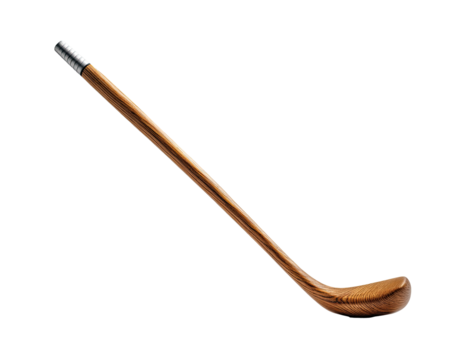 Wooden golf club, long shaft,  light brown hue