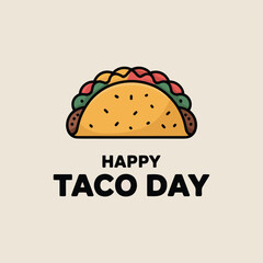 Vector illustration of Celebrate Taco Day: Delicious Taco Graphic
