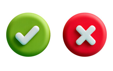 Fototapeta premium Green right icon and red wrong icon