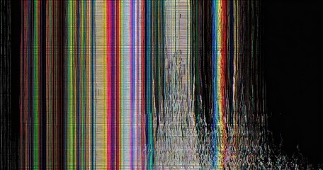 Vertical multicolored lines with digital glitch effect