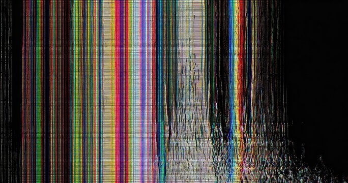 Vertical multicolored lines with digital glitch effect
