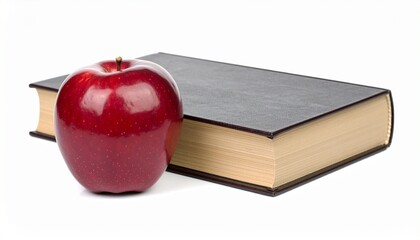 red apple on book