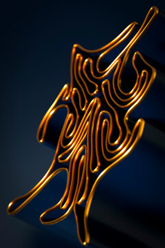 Curved 3D golden stripe with subtle lighting