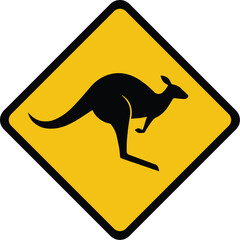 Flat Design Animal Symbol for Road Safety and Protection Icon