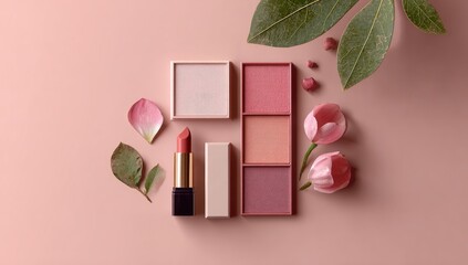 Pastel makeup and flowers