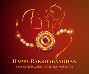 Red and Yellow Modern Illustrated Raksha bandhan Greeting Instagram Post 