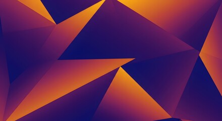 Abstract geometric background with sharp triangles in shades of orange, purple, and blue, creating a modern and dynamic design.
