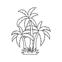 Coconut palm tree vector icon. Palm Tree illustration sign. Palm symbol or logo.