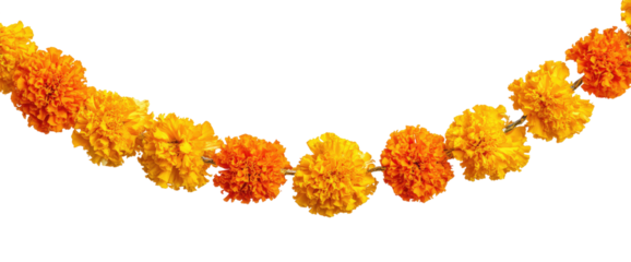 Garland of orange and yellow marigold flowers (1)