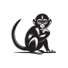 Monkey Sitting Silhouette Vector Set

Black and White Monkey Icons

Monkey Silhouette Illustration