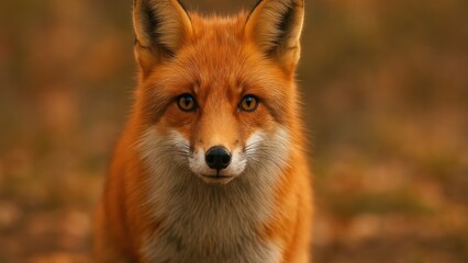 Fototapeta premium Majestic fox in autumn forest.